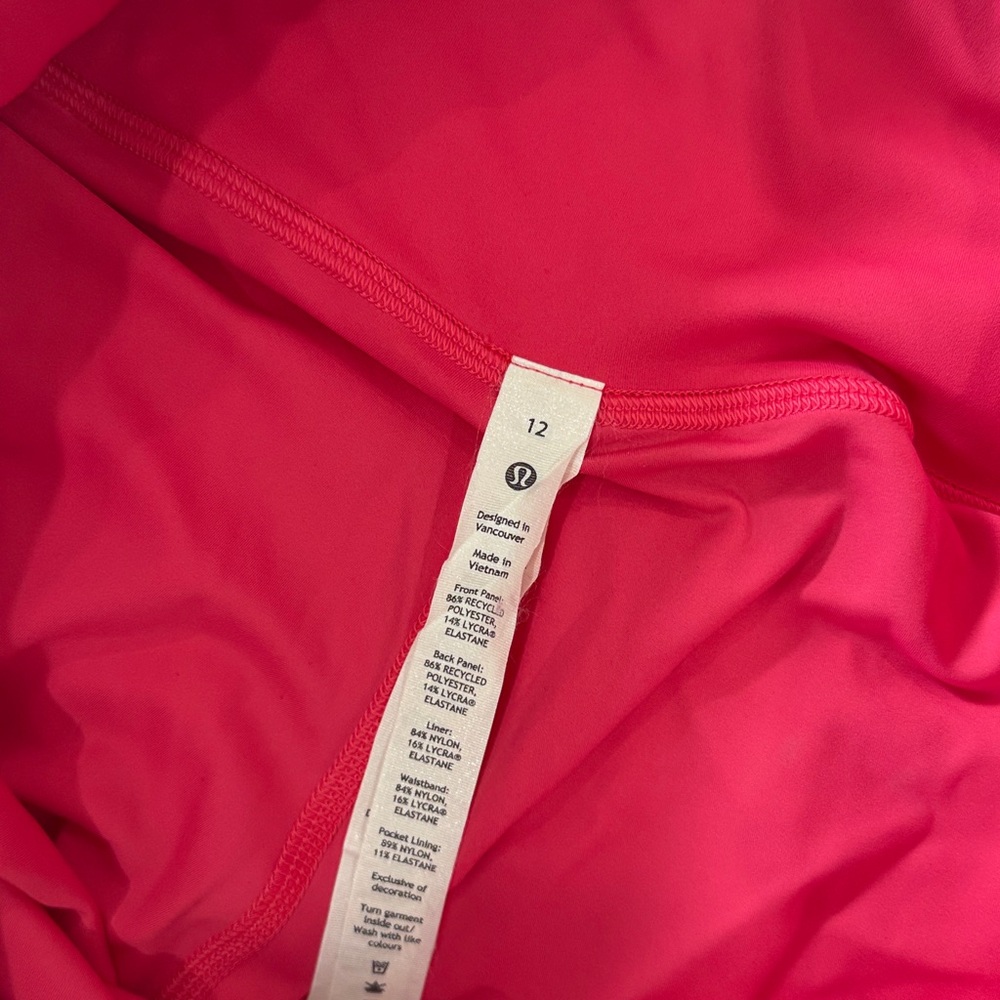 lululemon athletica nulux road to trail sonic pink shorts size 12 - Picture 8 of 8